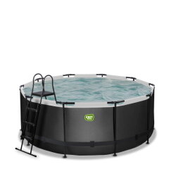 EXIT Black Leather Pool &oslash;360x122cm mit Sandfilterpumpe - schwarz
