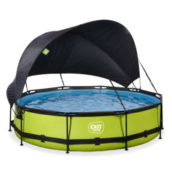 EXIT Lime Pool &oslash;360x76cm mit Filterpump und Sonnensegel - gr&uuml;n