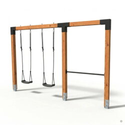 EXIT Linea Robust 110 doppelte Holzschaukel mit Reckstange