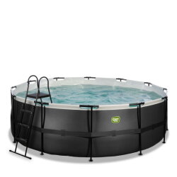 EXIT Black Leather Pool &oslash;427x122cm mit Sandfilterpumpe - schwarz