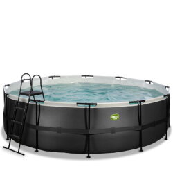 EXIT Black Leather Pool &oslash;488x122cm mit Sandfilterpumpe - schwarz