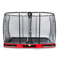 EXIT Elegant Premium Inground-Trampolin 244x427cm mit Deluxe Sicherheitsnetz - rot