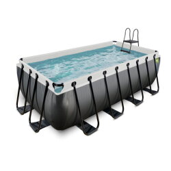 EXIT Black Leather Pool 400x200x122cm mit Sandfilterpumpe - schwarz