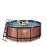 EXIT Wood Pool ø360x122cm mit Filterpumpe - braun