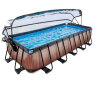 EXIT Pool Wood 540x250cm mit Abdeckung ohne Filterpumpe und Leiter - braun