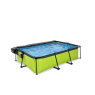 EXIT Lime Pool 220x150x65cm mit Filterpumpe und Abdeckung - grün