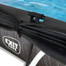 EXIT Black Wood Pool 220x150x65cm mit Filterpumpe und Sonnensegel - schwarz