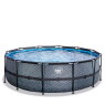 EXIT Stone Pool ø450x122cm mit Filterpumpe - grau
