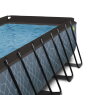 EXIT Stone Pool 400x200x100cm mit Filterpumpe und Abdeckung - grau