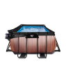 EXIT Wood Pool 400x200x100cm mit Filterpumpe und Abdeckung - braun