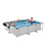 EXIT Soft Grey Pool 300x200x65cm mit Filterpumpe und Abdeckung - grau