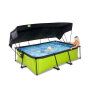 EXIT Lime Pool 220x150x65cm mit Filterpumpe und Sonnensegel - grün