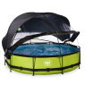 EXIT Lime Pool ø360x76cm mit Filterpumpe und Abdeckung und Sonnensegel - grün