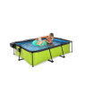 EXIT Lime Pool 220x150x65cm mit Filterpumpe und Abdeckung - grün