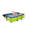 EXIT Lime Pool 220x150x65cm mit Filterpumpe und Abdeckung und Sonnensegel - grün