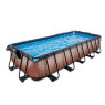 EXIT Pool Wood 540x250cm mit Abdeckung ohne Filterpumpe und Leiter - braun