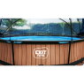 EXIT Black Wood Pool ø360x76cm mit Filterpumpe und Abdeckung - schwarz