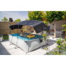 EXIT Soft Grey Pool 300x200x65cm mit Filterpumpe und Sonnensegel - grau